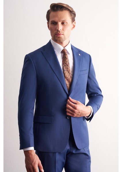 Koyu Lacivert Kırlangıç Yaka Kendinden Desenli Esnek Bel Slim Fit 6 Drop Takım Elbise 1001255168 fiyatları