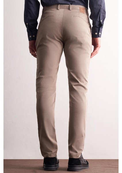 - Koyu Bej Yan Cep Düz Paça Pamuklu Slim Fit Chino Casual Pantolon 1003255165 indirimleri