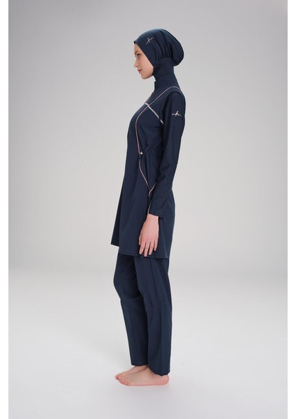 HSM-4057 Nefin Biye Detaylı Dokuma Tesettür Mayo Takımı fırsatları