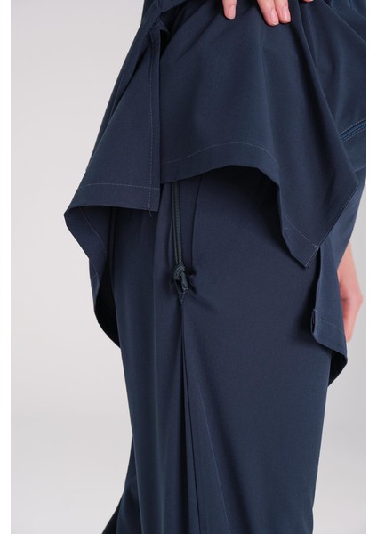 HSM-4057 Nefin Biye Detaylı Dokuma Tesettür Mayo Takımı