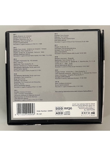 Great Pianists 10 Cd'lik Set (Orijnal 2006 Dönem Baskı Cd) modelleri