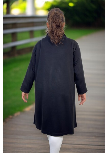 Yakası ve Cep Ağızları Kürk Detaylı Çelik Örgü Büyük Beden Kap Ceket fiyatları