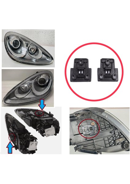 Porsche Cayenne Mk2 92A 958 2010-2014 Makyajsız Kasa Için Sağ Sol Ön Far Alt Kilitleme Braket Seti fırsatları
