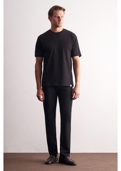 Siyah Bisiklet Yaka Kısa Kol Slim Fit Pamuklu Basic Tişört 1011255106 fiyatları