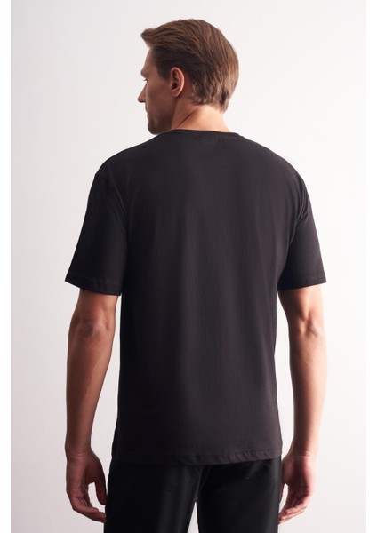 Siyah Bisiklet Yaka Kısa Kol Slim Fit Pamuklu Basic Tişört 1011255106 indirimleri