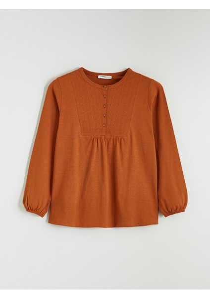 Yeni Sezon Bisiklet Yaka Nakışlı Bluz indirimleri