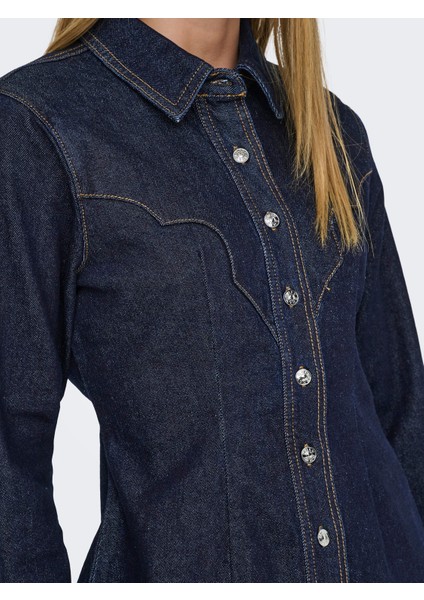 Bayan Uzun Kollu Kot Gömlek 15359156 fırsatları