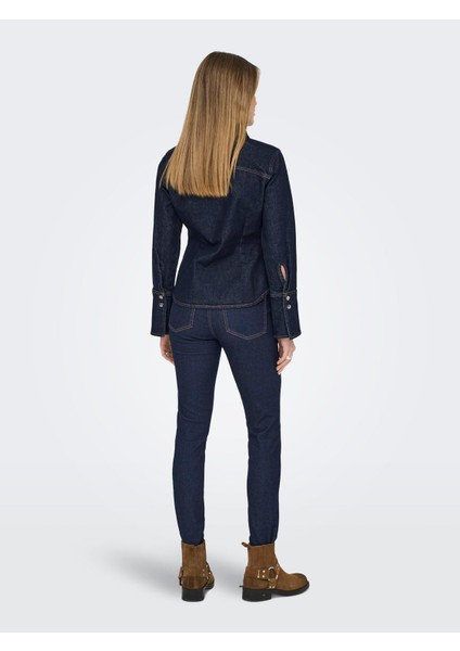 Bayan Uzun Kollu Kot Gömlek 15359156 indirimleri