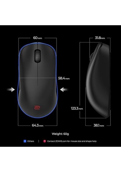 Zowıe U2-Dw Orta Boy 4K Simetrik Kablosuz E-Spor Oyuncu Mouse Gelişmiş Alıcı fiyatları