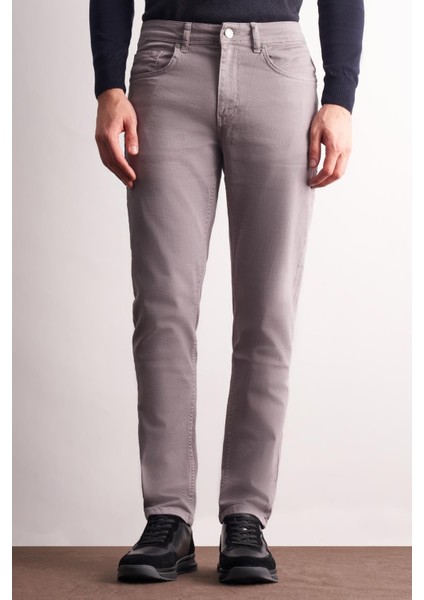 Gri 5 Cep Casual Slim Fit Pamuklu 5 Cep Pantolon 1003255318