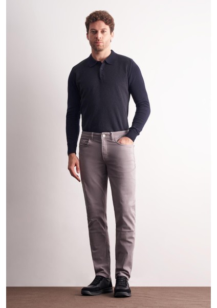 Gri 5 Cep Casual Slim Fit Pamuklu 5 Cep Pantolon 1003255318 fiyatları