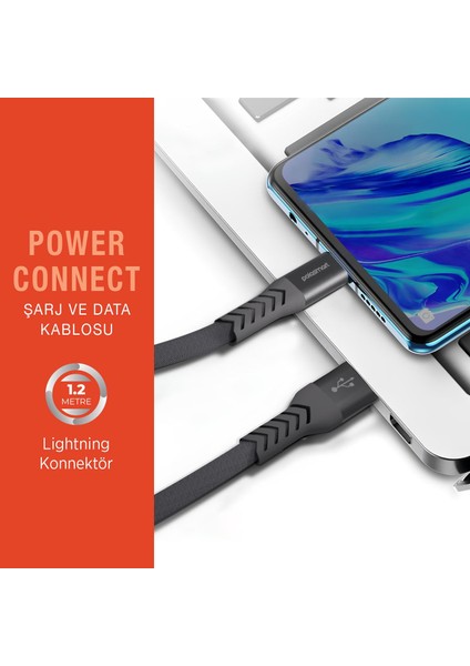 PSM115 Lightning Şarj ve Data Kablosu1.2 Metre Gri modelleri