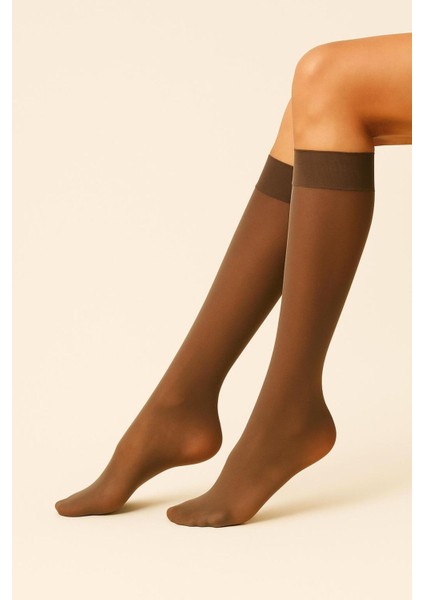 Kadın Diz Altı Pantolon Çorap Orta Kalın Micro 40 Vizon Mat Mus Çorap fiyatları