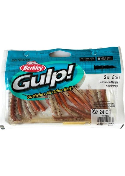 Gulp Saltwater Sandworm 5cm Lrf Silikon Yem New Penny