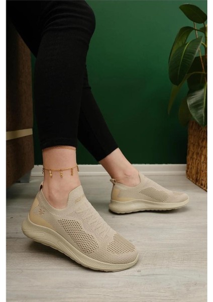 Günlük Kadın Erkek Unisex Sneaker Triko Nefes Alabilen Yürüyüş Bağcıksız Esnek Spor Ayakkabı indirimleri