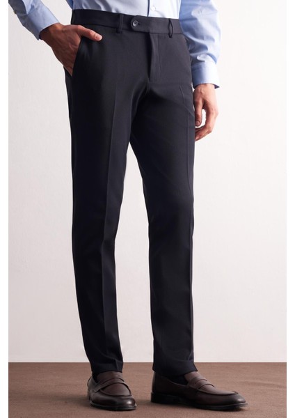 Lacivert Yan Cep Açık Paça Esnek Slim Fit Classic Casual Pantolon 1003255153 modelleri