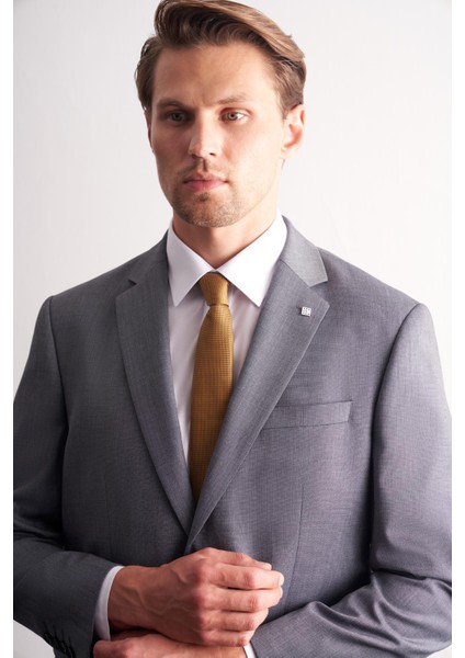 Sütlü Kahverengi Mono Yaka Kendinden Desenli Esnek Bel 4 Drop Comfort Fit Takım Elbise 1001255169 fırsatları