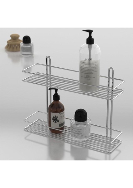 Banyo Köşe Rafı Paslanmaz 2 Katlı modelleri