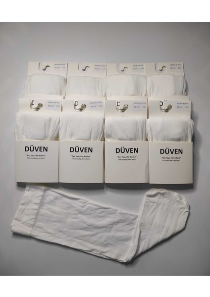 8 Çift Mat Dokulu 40 Den Orta Kalın Mus Beyaz Dizaltı Pantolon Çorap modelleri