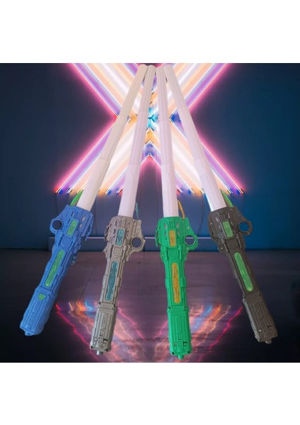 Pilli Işıklı Hareket Sensörlü Sesli Samuray Kılıcı Katlanır Oyuncak Işın Kılıç 60 cm