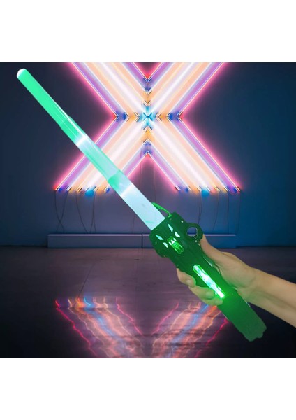 Pilli Işıklı Hareket Sensörlü Sesli Samuray Kılıcı Katlanır Oyuncak Işın Kılıç 60 cm indirimleri