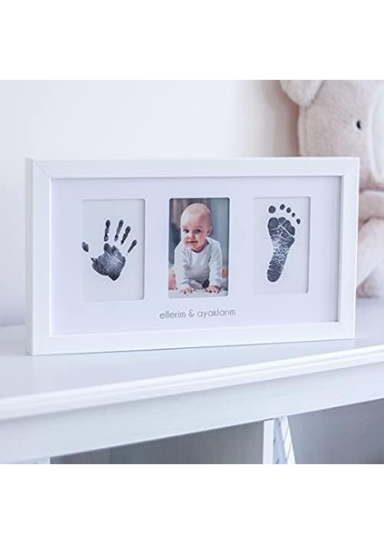 Yenidoğan Bebek El ve Ayak Izi Fotoğraf Çerçevesi Seti - Mürekkepsiz Baskı Kiti ile Birlikte fiyatları