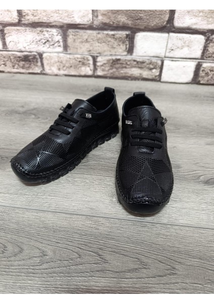 Hakiki Deri Kadın Günlük Lastikli Ortopedik Ayakkabı