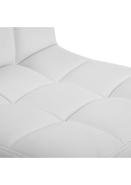 Bar Tabureleri, 2'li Set, Yüksekliği Ayarlanabilir Pu Kapaklı Bar, 360° Döner, Arkalık ve Ayaklıklı Mutfak, Lobi, Tezgah, Krom Kaplama Çelik, Beyaz LJB64W modelleri