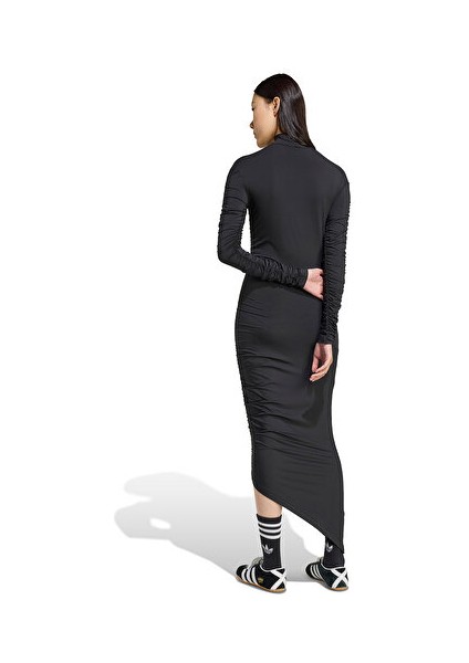 Ruched Maxi Kadın Günlük Elbise JW2806 Siyah fiyatları