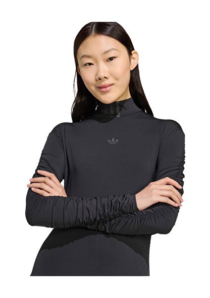 Ruched Maxi Kadın Günlük Elbise JW2806 Siyah fırsatları