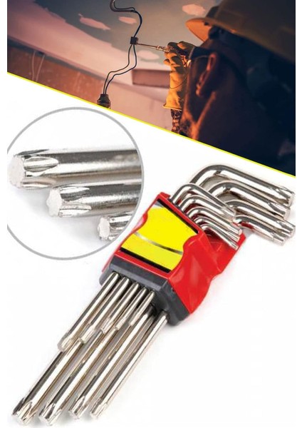 9 Parça Çelik Takımı Tork Anahtarı Seti Yıldız Set 120 mm 1410