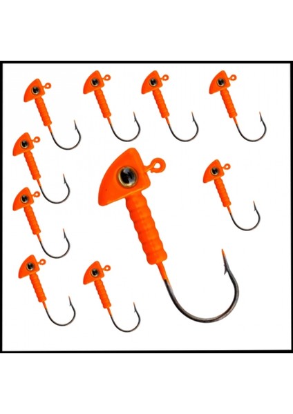 Uyguna-Yakala Turuncu - 7 Gr zoka - Kurşunlu Olta Iğnesi - 10 ADET-ALA.243