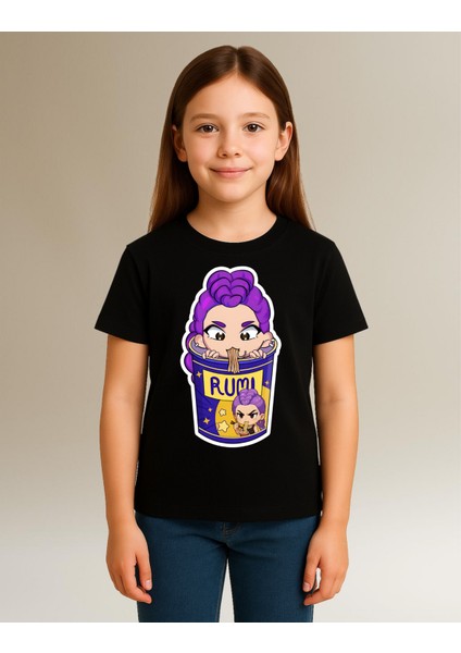 Kpop Demon Hunters Huntrix Rumi Kısa Kollu Baskılı Kız Çocuk Tişört (4-13 Yaş) fiyatları