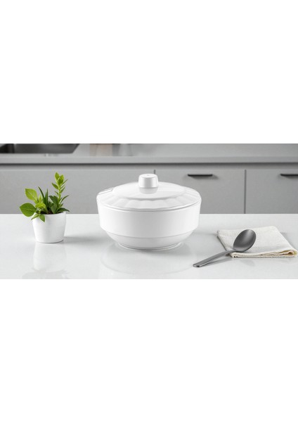 Kapaklı Şekerlik – Polikarbonat Kase 12 cm | Dayanıklı, Porselen Görünümlü, Ev, Otel ve Kafe Kullanımına Uygun