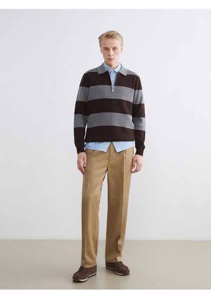 Yeni Sezon Polo Yaka Çizgili Erkek Triko Kazak fiyatları