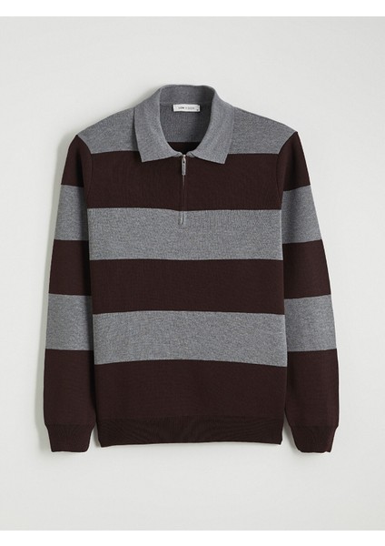 Yeni Sezon Polo Yaka Çizgili Erkek Triko Kazak indirimleri