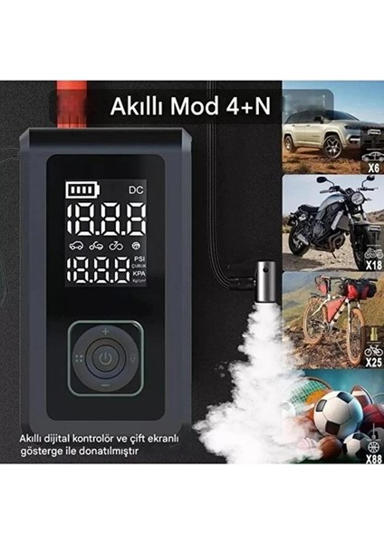 Multi Function Jump Starter Şarjlı Lastik Şişirme Pompası Akü Takviye Acil Durum LED Işık Powerbank modelleri