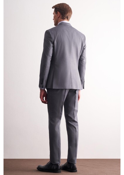 Füme Kırlangıç Yaka Kendinden Desenli Esnek Bel Slim Fit 6 Drop Takım Elbise 1001255168 indirimleri