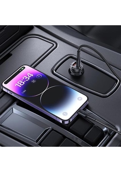 Transparent 45W Pd/qc Mini Araç Şarj Cihazı ve 1 Metre Hızlı Şarj ve Kablosu L35 - Tct-01 fiyatları