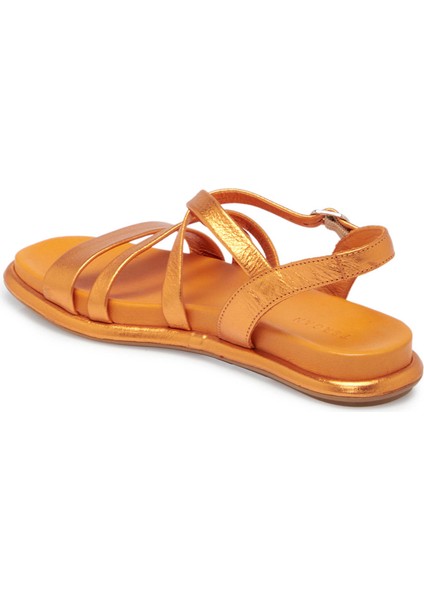 Turuncu Hakiki Deri Kadın Sandalet - K24Y1SN67668-M39