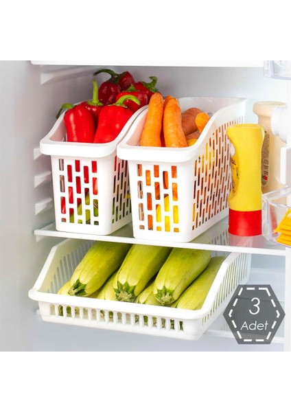 Complie 3 Lü Çok Amaçlı Buzdolabı Içi Düzenleyici Sebze Meyve Organizer Sepet