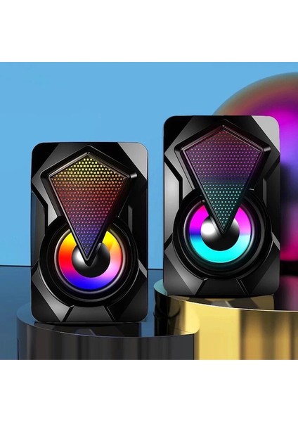 LF-1046 Rgb LED Mini Speaker 2+0 3 Watt USB Hoparlör Seti fiyatları