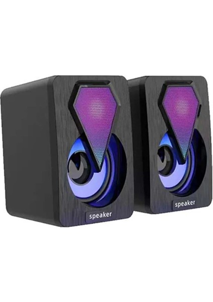 LF-1046 Rgb LED Mini Speaker 2+0 3 Watt USB Hoparlör Seti modelleri