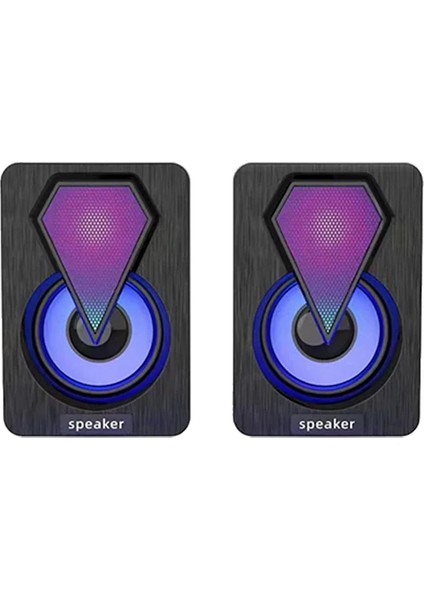 LF-1046 Rgb LED Mini Speaker 2+0 3 Watt USB Hoparlör Seti fırsatları