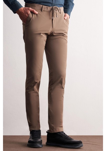 Koyu Vizon Yan Cep Düz Paça Slim Fit Chino Casual Pantolon 1003255158 modelleri