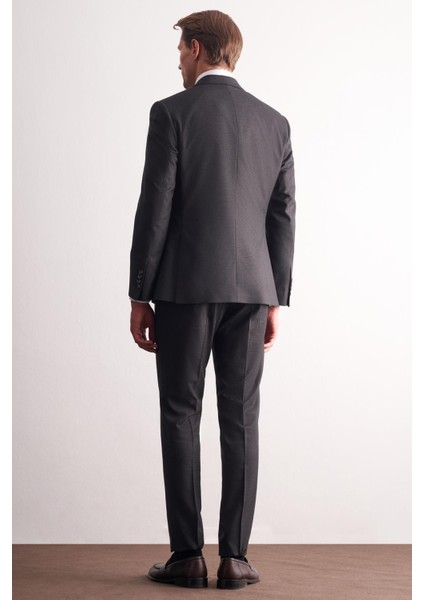 Antrasit Kırlangıç Yaka Kendinden Desenli Esnek Bel Slim Fit 6 Drop Takım Elbise 1001255167 indirimleri