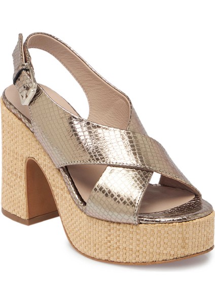 Gri Hakiki Deri Kadın Sandalet - K24Y1SN67669-I8G