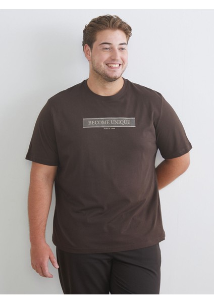 Yeni Sezon Büyük Beden Bisiklet Yaka Baskılı Erkek Tişört