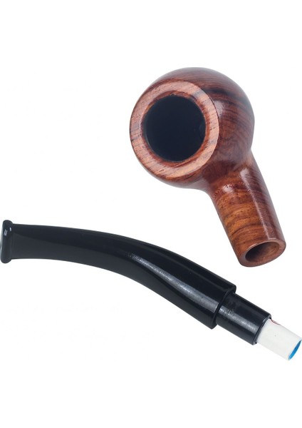 9 Mm. Kahverengi Sandalwood Eğimli Sap Mini Ahşap Pipo RD57 fırsatları