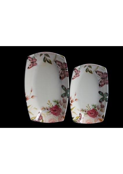 Heyf Dijital Baskılı 2'li Dikdörtgen Kayık Tabak fiyatları